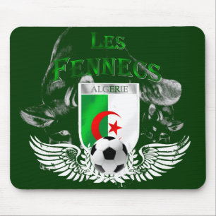 Mousepad för Les Fennecs Algeriet flaggafotboll Musmatta