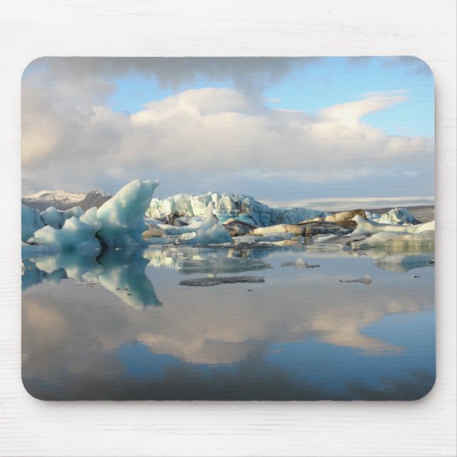 Mousepad för reflexion för Jokulsarlon isbergsjö Musmatta (Framsidan)