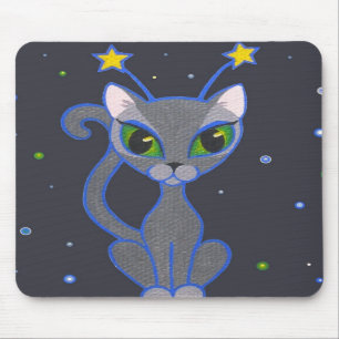 mousepad "för utrymmekattunge" svart musmatta