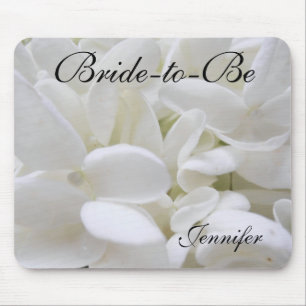 Mousepad för vitvanlig hortensia"blivande brud" musmatta