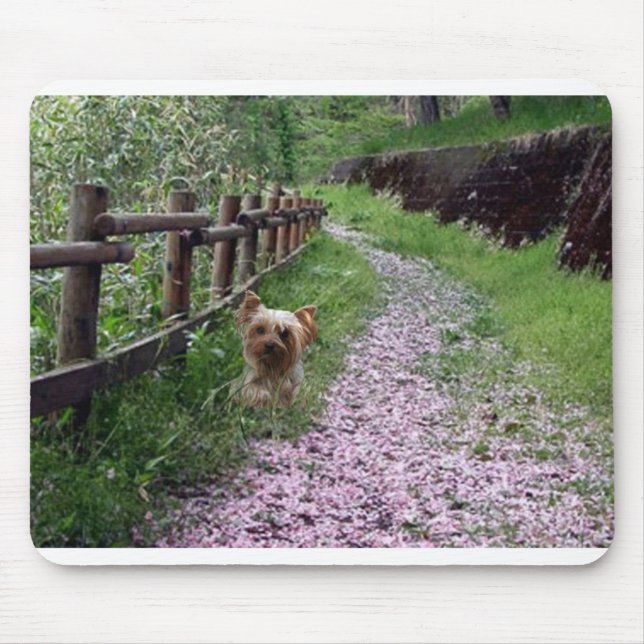 Mousepad för Yorkshire Terrier trädgård Musmatta (Framsidan)