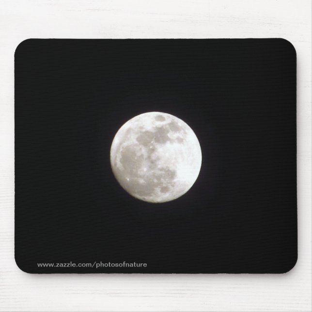 Mousepad - fullmåne på klar natthimmel musmatta (Framsidan)