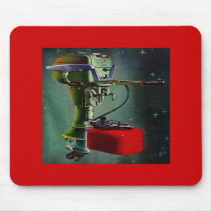 Mousepad gasar den Retro utombordsmotorn & röd Musmatta