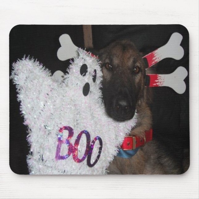 Mousepad German Shepherd Halloween Boo Musmatta (Framsidan)