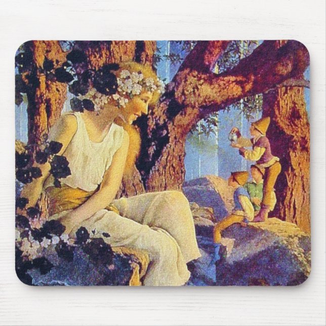 Mousepad: Girl with Elves - by Maxfield Parrish Musmatta (Framsidan)