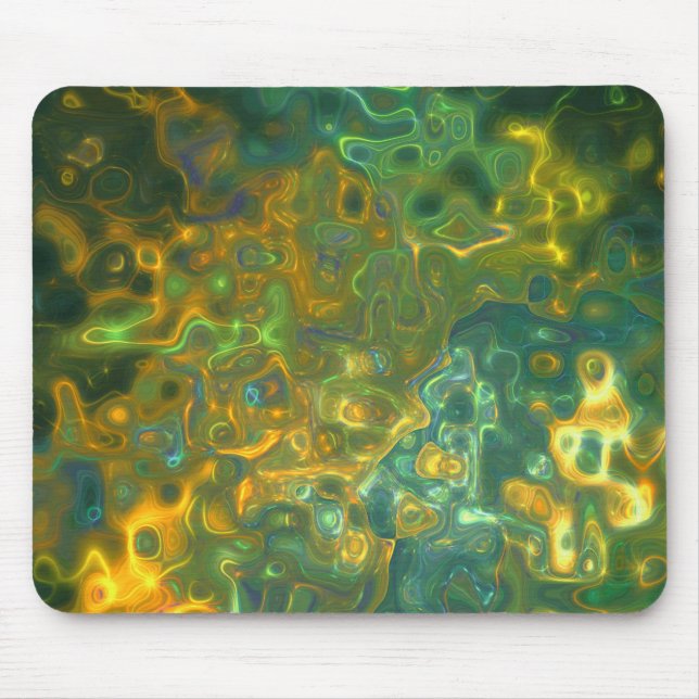 Mousepad Grönt Gult Gemstone Mönster Musmatta (Framsidan)