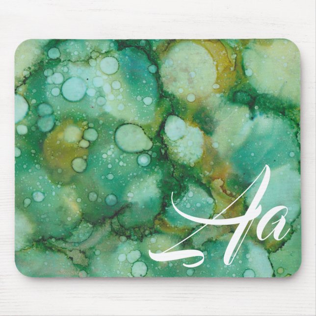 Mousepad "Guld Dusted Flower Inkblot" Musmatta (Framsidan)