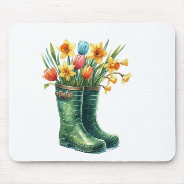 Mousepad-Hello Spring Floral Mouse Pad Musmatta (Framsidan)
