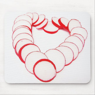 Mousepad Herz aus Radieschenscheiben Musmatta