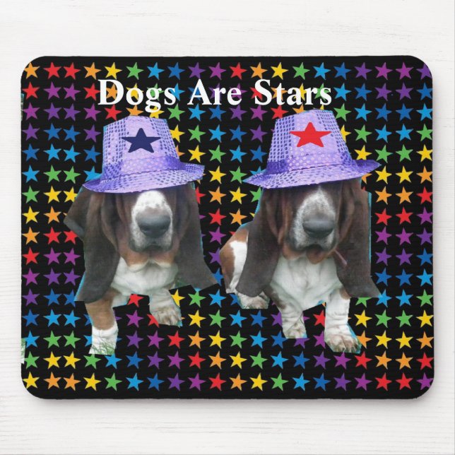 Mousepad Hundar är stjärnor Musmatta (Framsidan)