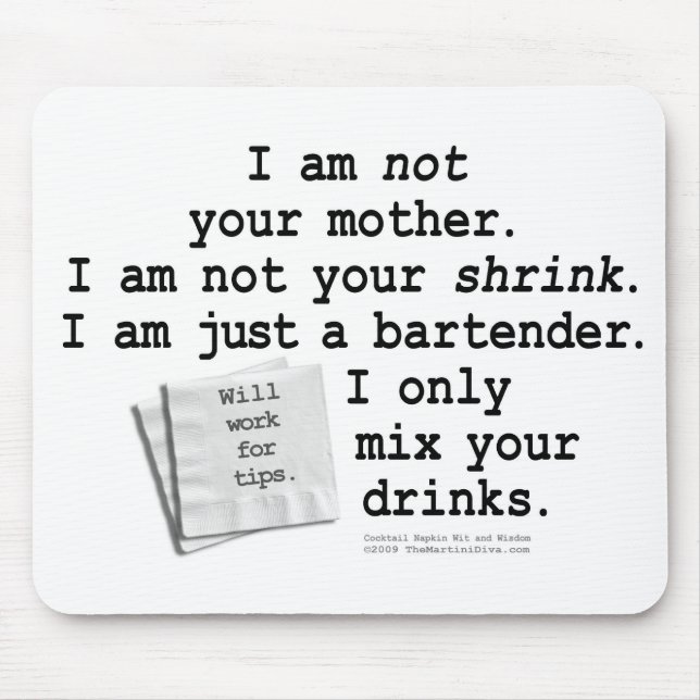 Mousepad - JAG ÄR EN BARTENDER Musmatta (Framsidan)