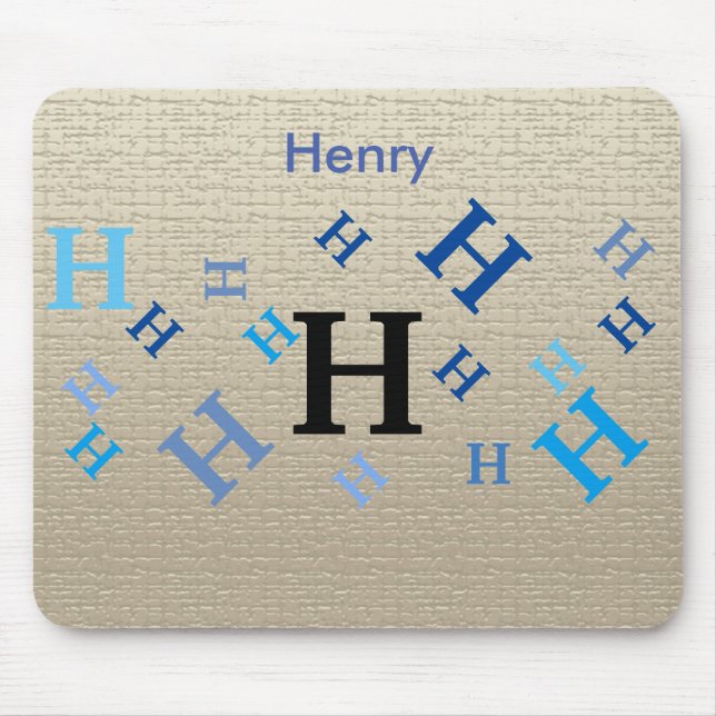 Mousepad - Jumered Brev med Namn i Blue Musmatta (Framsidan)