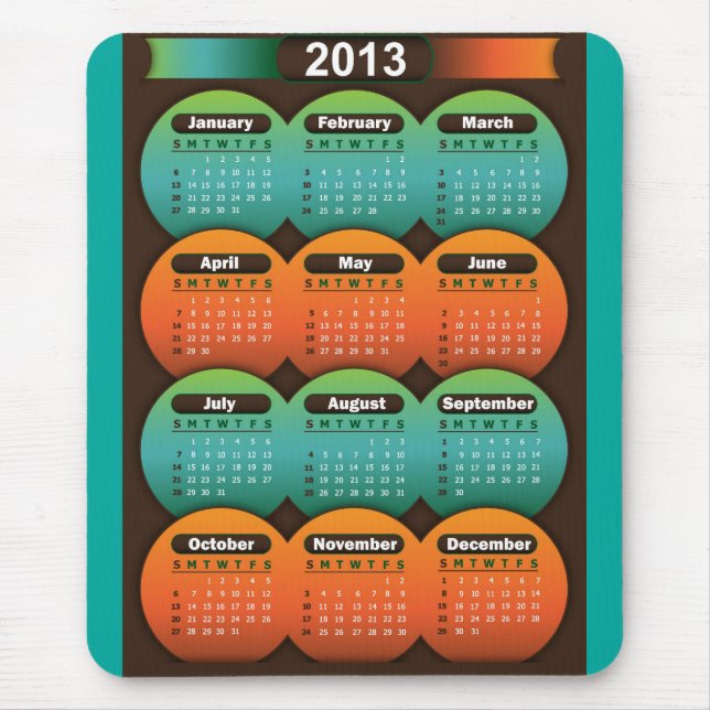Mousepad kalender 2013 musmatta (Framsidan)