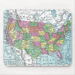 Mousepad: Karta av United States, 1921 Musmatta