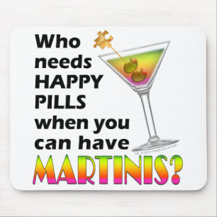 Mousepad - lyckligPills för Martinis V. Musmatta