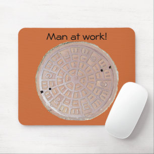 Mousepad - man på arbete (manholen) musmatta