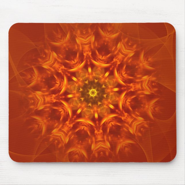Mousepad Mandala Sunlight Orange Mönster Musmatta (Framsidan)