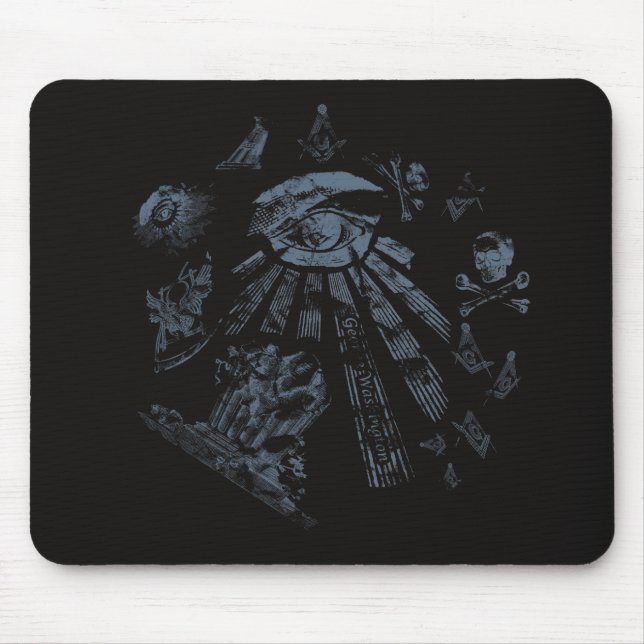 Mousepad Masonic Fantasy Blue Musmatta (Framsidan)