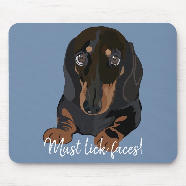 Mousepad måste Slicka Ansikte/Dachshund Puppy Musmatta (Framsidan)