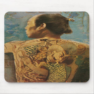 Mousepad med den tatuerade manen från 20-tal Japa Musmatta