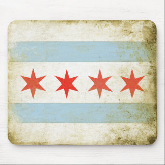 Mousepad med det bekymrade Chicago flaggatrycket Musmatta