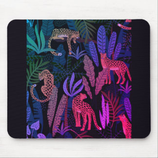 Mousepad med färgfulla cheetahs i djungeln musmatta