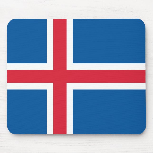 Mousepad med Flagga av Island Musmatta (Framsidan)