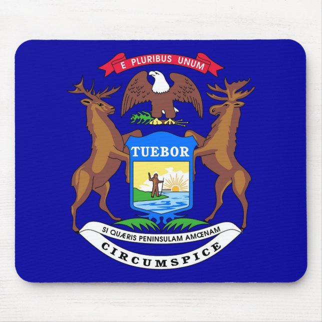 Mousepad med Flagga av Michiganstaten - USA Musmatta (Framsidan)
