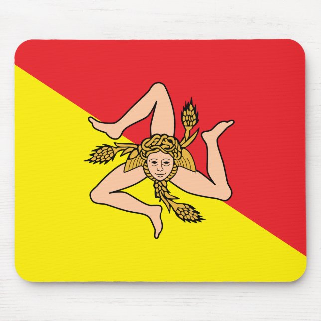 Mousepad med Flagga av Sicilien, Italien Musmatta (Framsidan)
