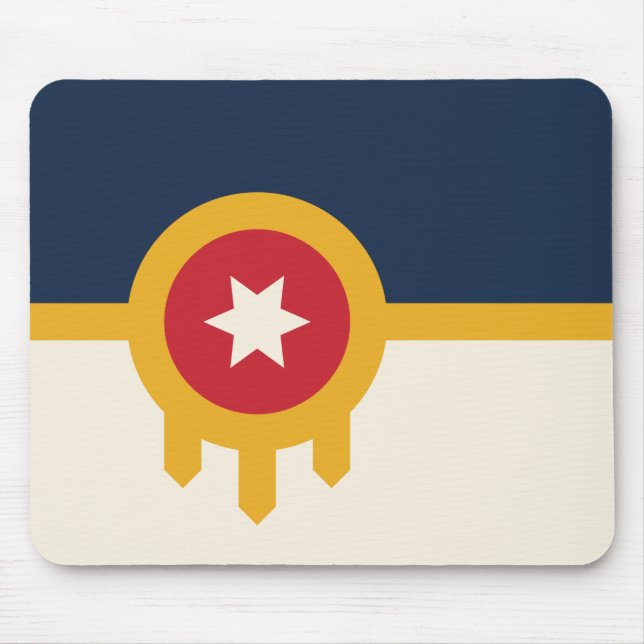 Mousepad med Flagga av Tulsa, Oklahoma Musmatta (Framsidan)