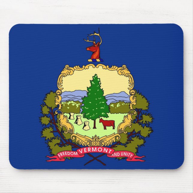 Mousepad med Flagga av Vermont State - USA Musmatta (Framsidan)
