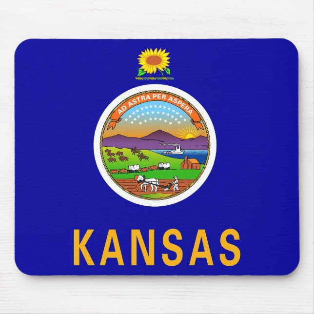 Mousepad med Flagga Kansas State - USA Musmatta (Framsidan)