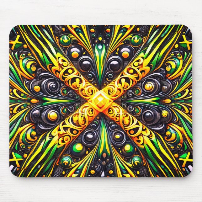 Mousepad med Jamaican Färg Design Musmatta (Framsidan)