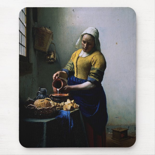 Mousepad med Johannes Vermeer målning Musmatta (Framsidan)