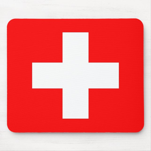 Mousepad med Schweiz Flagga Musmatta (Framsidan)