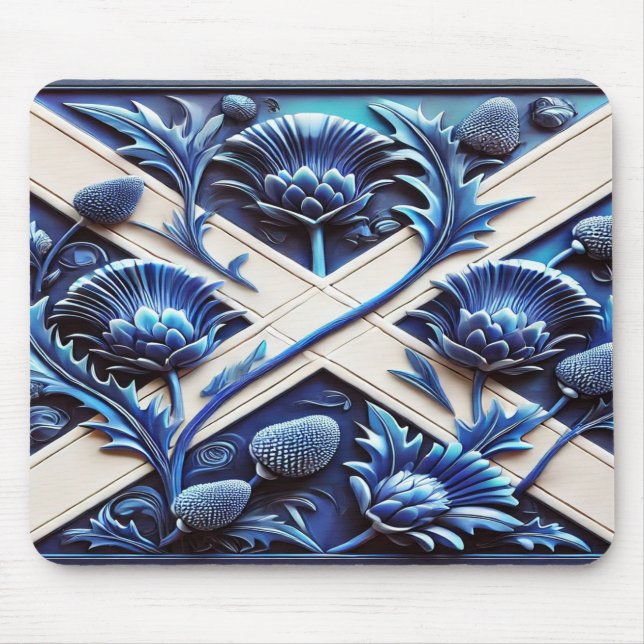 Mousepad med Scottish Thistles Design Musmatta (Framsidan)