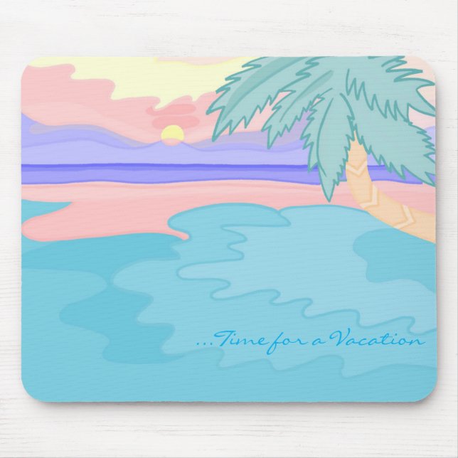 Mousepad med solnedgång på stranddesignen musmatta (Framsidan)
