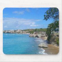 Mousepad med stranden beskådar Westpoint Curacao