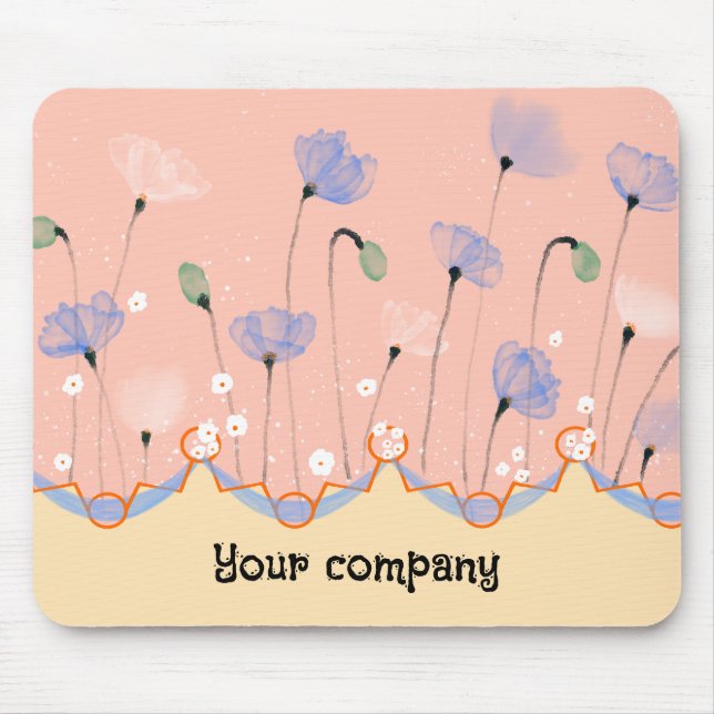 Mousepad - PEG-tema med poppies Musmatta (Framsidan)