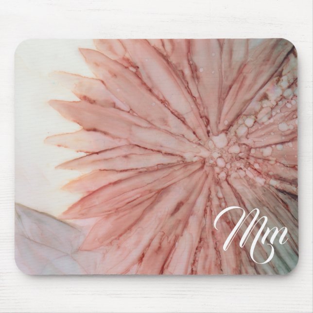 Mousepad "Pinkish Blommigt Painting" Musmatta (Framsidan)