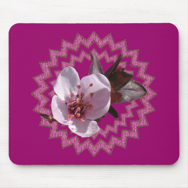 Mousepad - Plum blommar på medallian Musmatta (Framsidan)