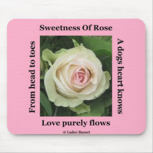 Mousepad Poetic Ro om Rosa av Ladee Basset Musmatta