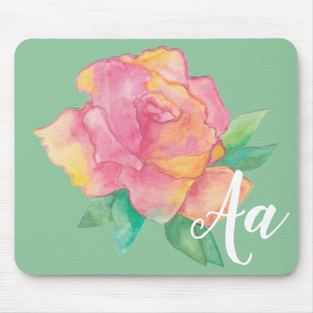 Mousepad "ROSA Flower/Watercolor Sketch" Musmatta (Framsidan)