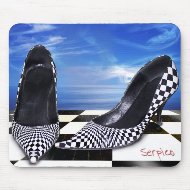 Mousepad-Rutigt designat skor Musmatta (Framsidan)