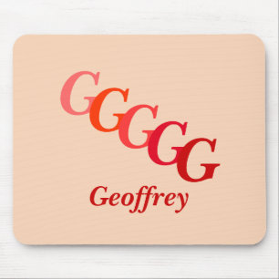 Mousepad - Staggered Initial och Namn in Red Musmatta