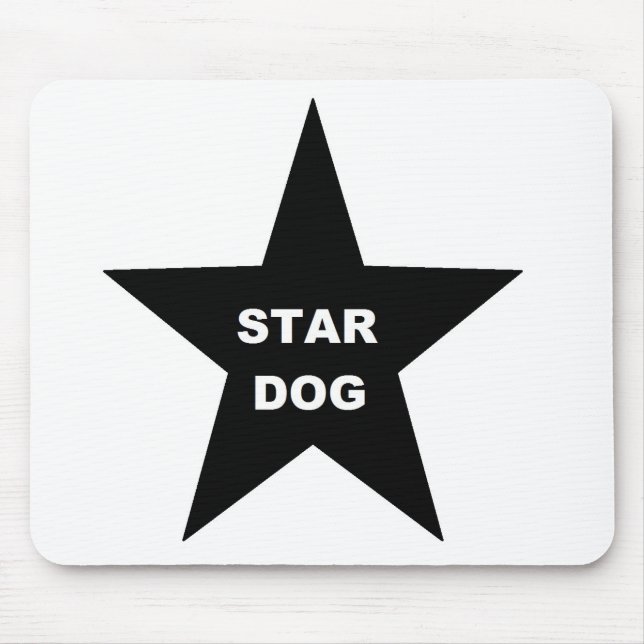 Mousepad Star Hund på Black Star Musmatta (Framsidan)