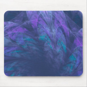 Mousepad Transparent Blue Petals Fractal Musmatta