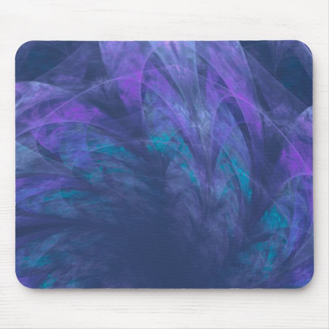 Mousepad Transparent Blue Petals Fractal Musmatta (Framsidan)