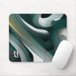 Mousepad Trend Abstrakt Art Black White Grönt Musmatta