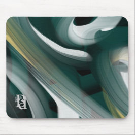 Mousepad Trend Abstrakt Art Black White Grönt Musmatta